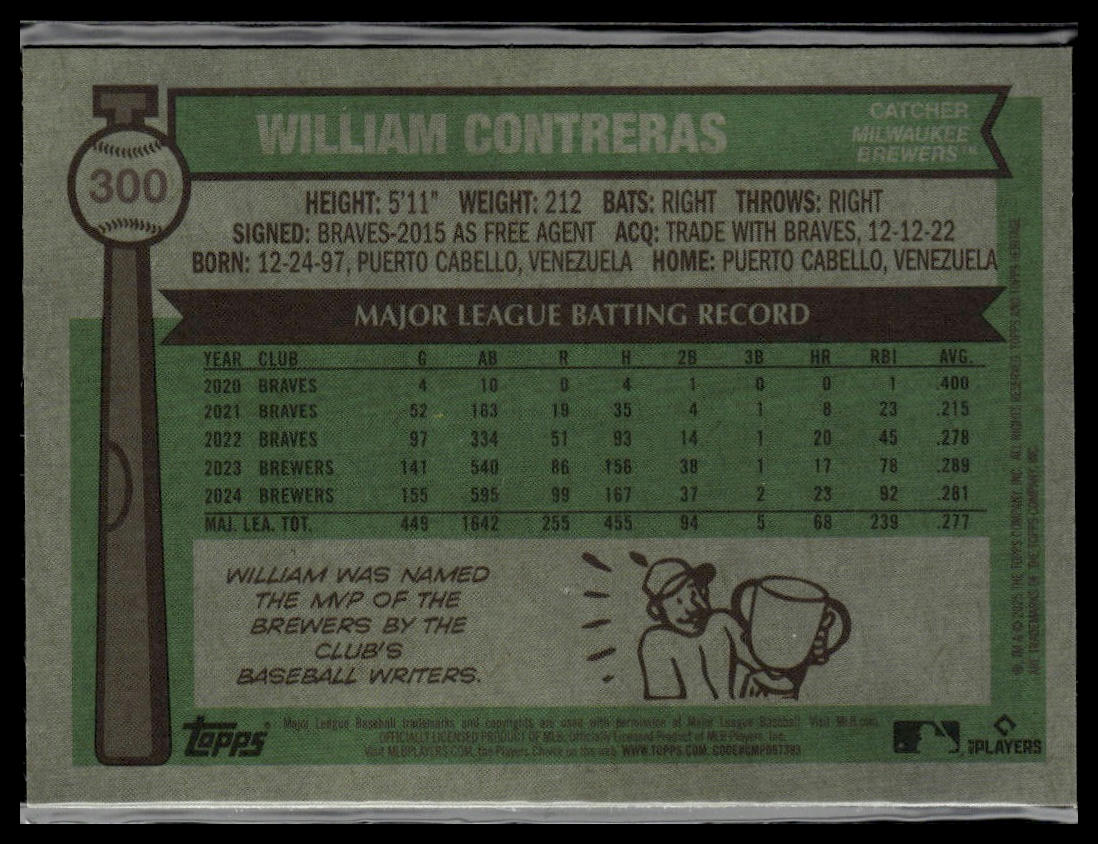 2025 Topps Heritage #300 William Contreras Chrome