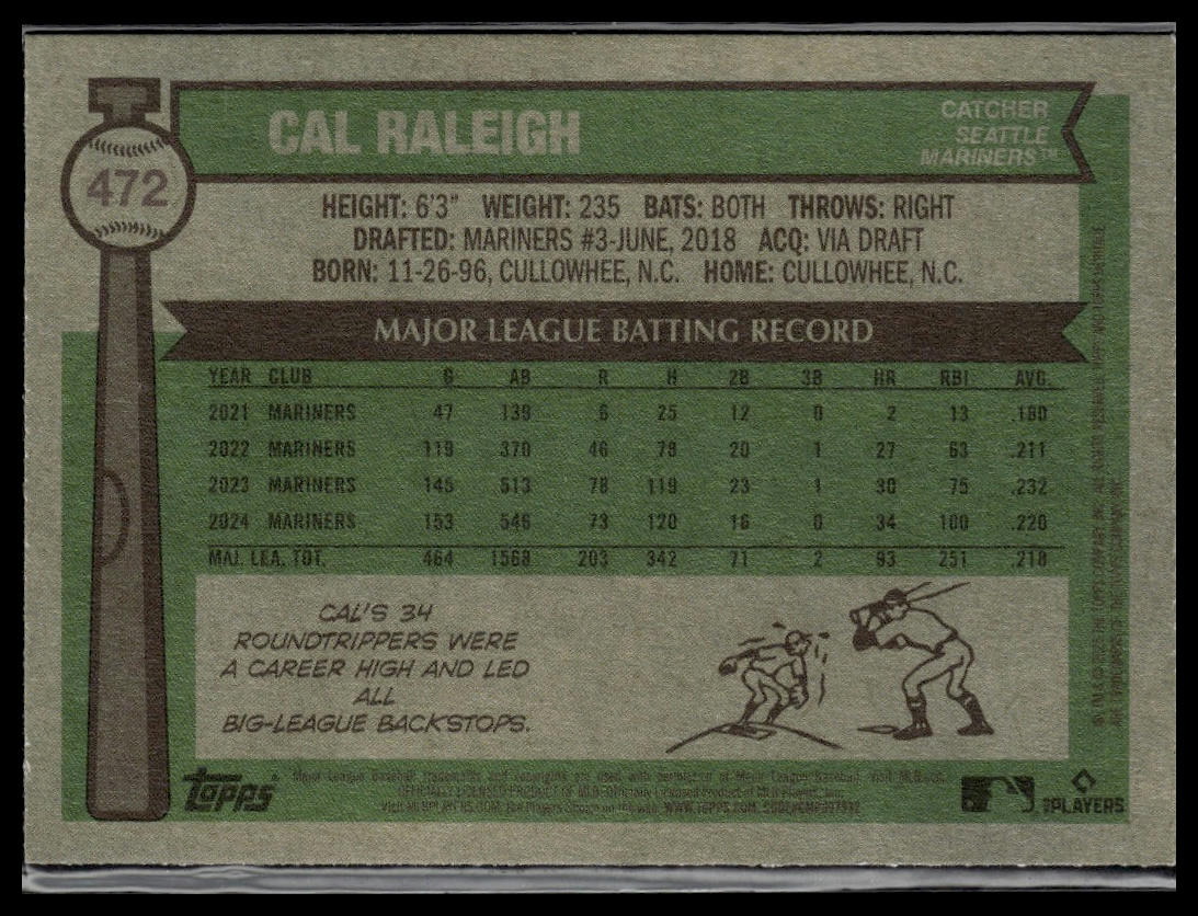2025 Topps Heritage #472 Cal Raleigh