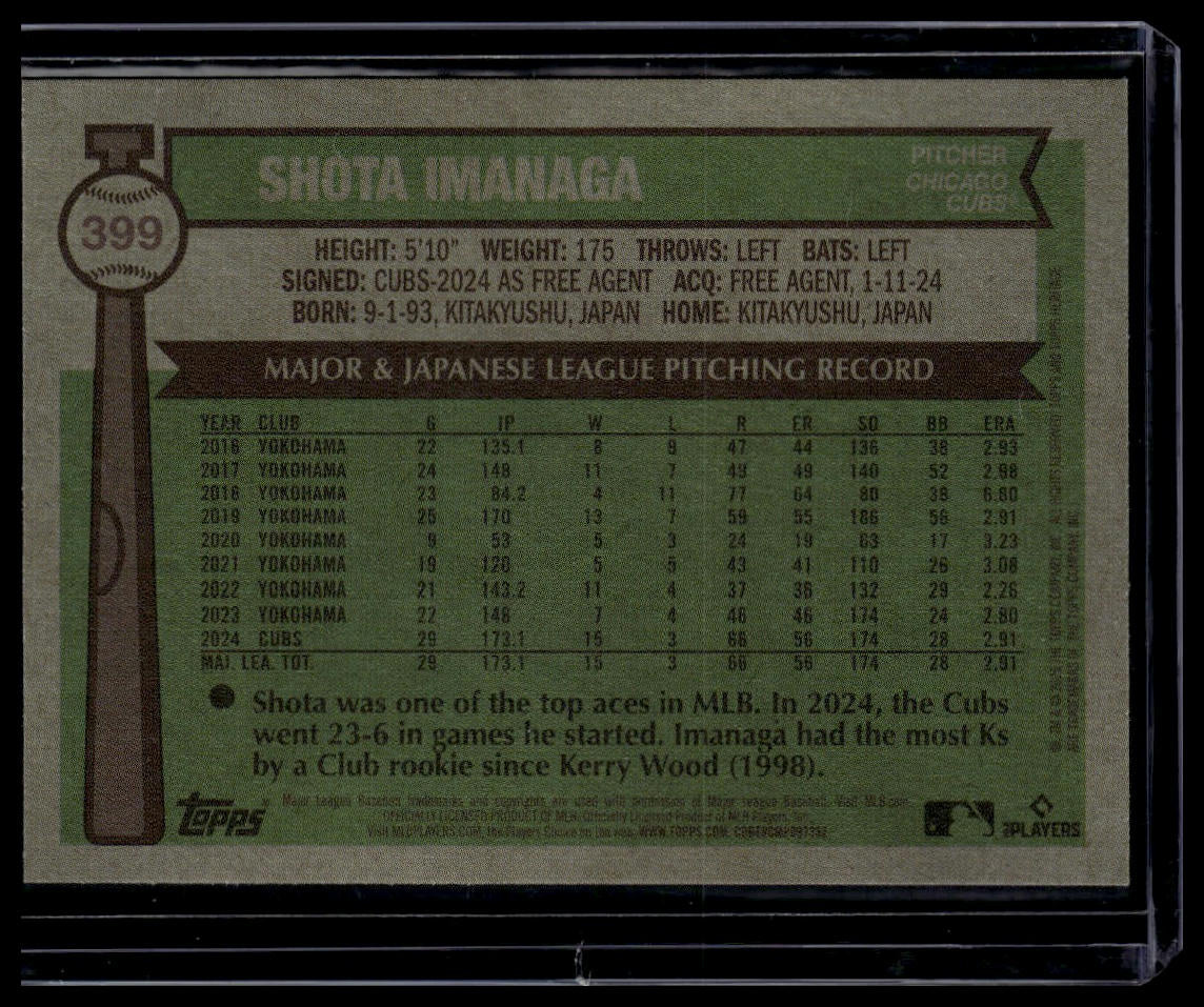 2025 Topps Heritage #399 Shota Imanaga Bicentennial #/200