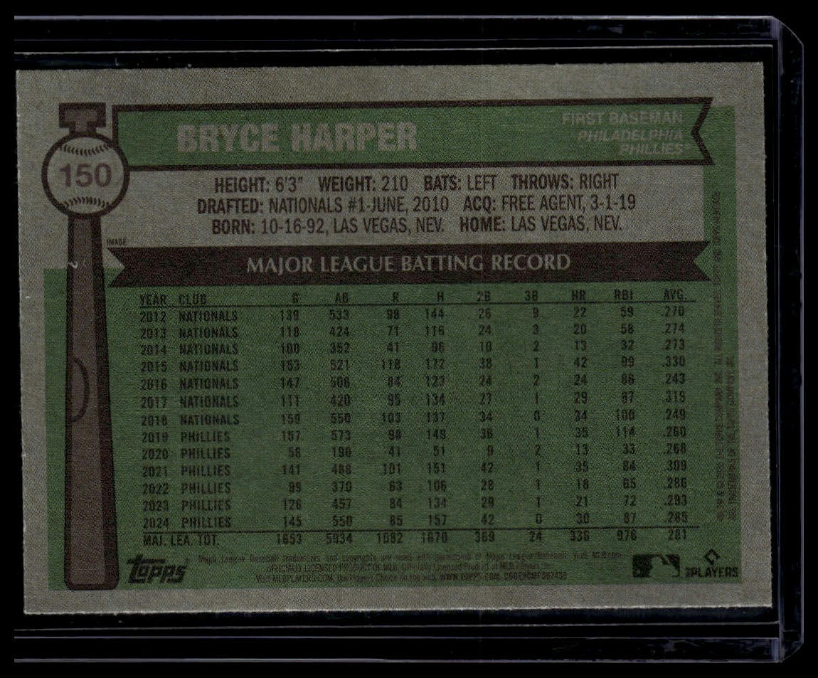 2025 Topps Heritage #150b Bryce Harper