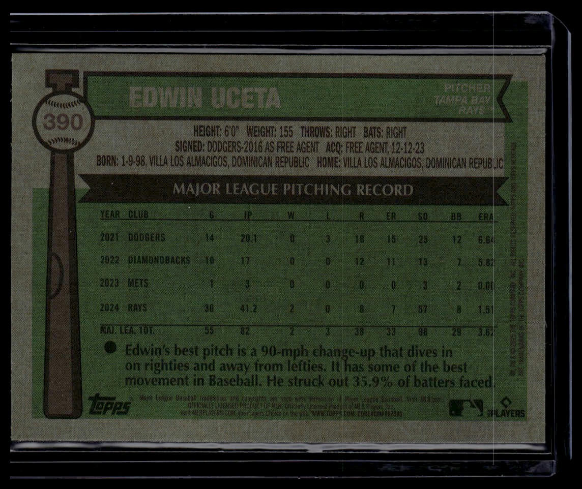 2025 Topps Heritage #390 Edwin Uceta Chrome Light Blue Sparkle Refractor