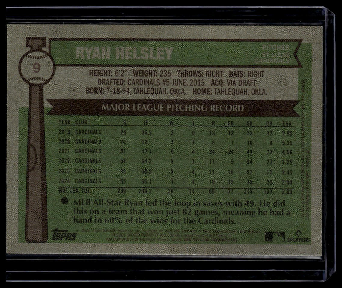 2025 Topps Heritage #9 Ryan Helsley Black