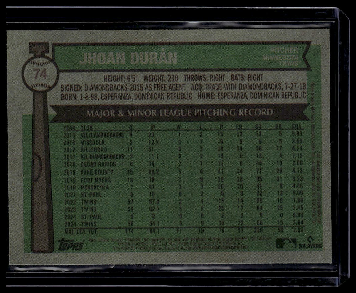 2025 Topps Heritage #74 Jhoan Duran Chrome