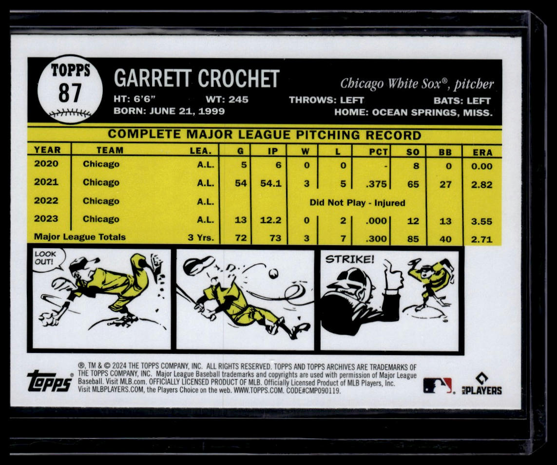 2024 Topps Archives #87 Garrett Crochet Purple Foilboard