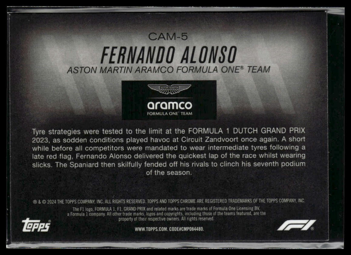 2024 Topps Chrome Formula 1 #CAM-5 Fernando Alonso Camber