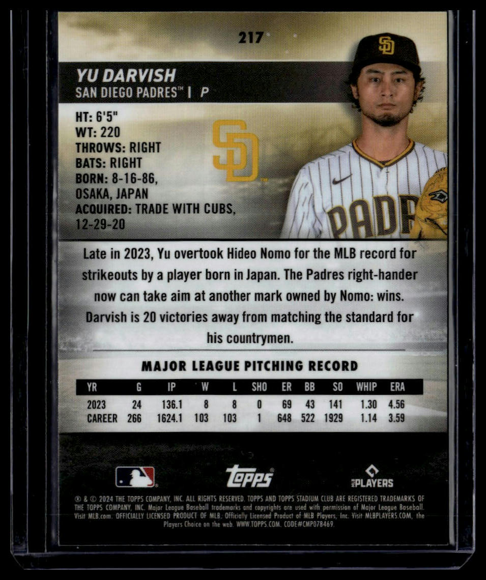 2024 Stadium Club #217 Yu Darvish Chrome