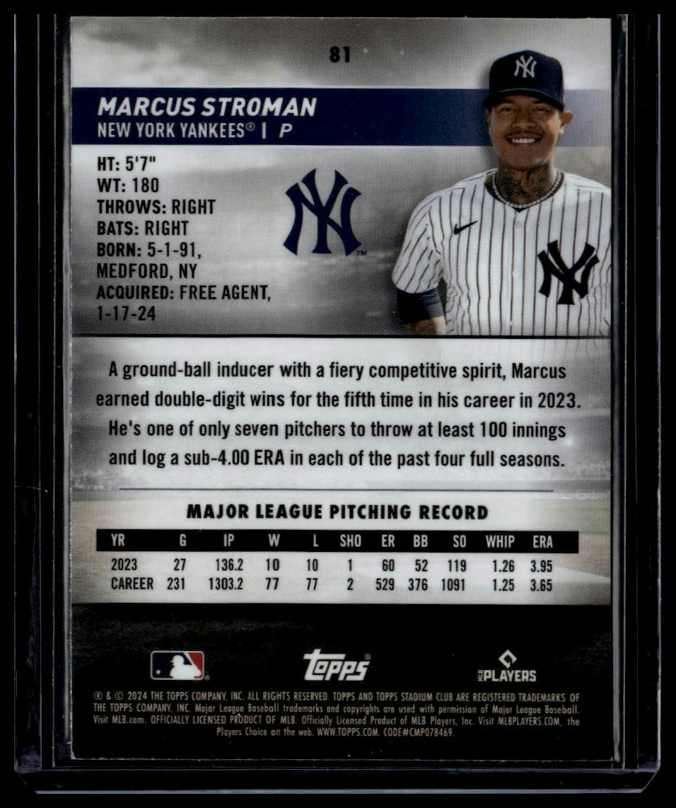 2024 Stadium Club #81 Marcus Stroman Chrome