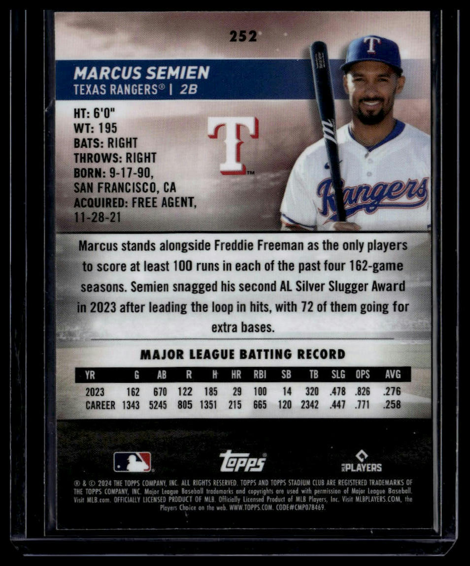 2024 Stadium Club #252 Marcus Semien Chrome
