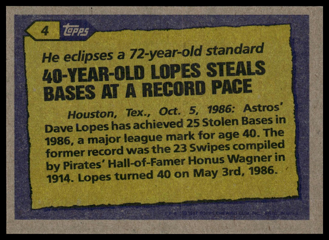 1987 Topps #4 Dave Lopes