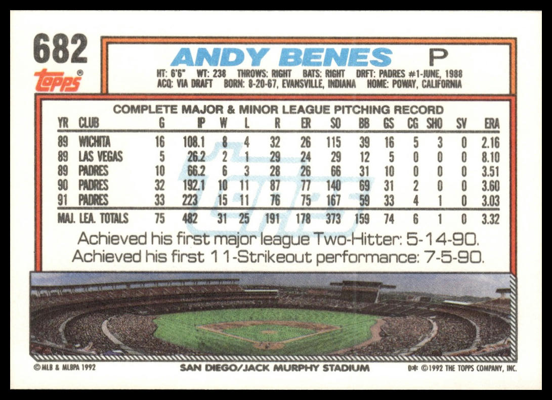 1992 Topps #682 Andy Benes
