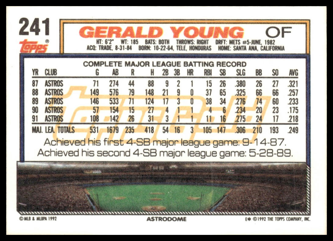 1992 Topps #241 Gerald Young