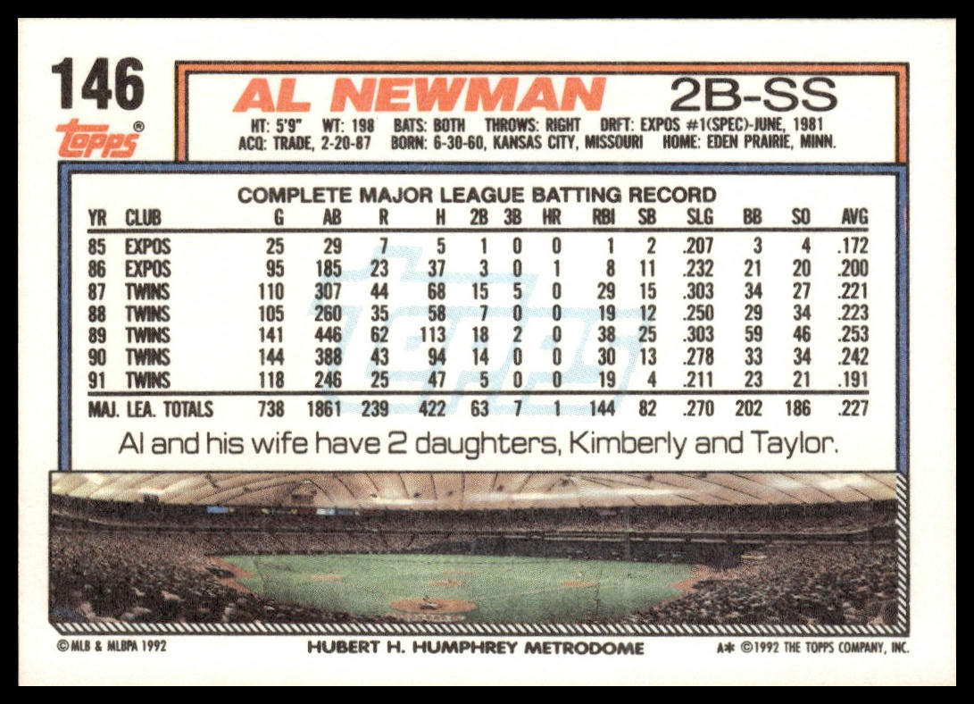 1992 Topps #146 Al Newman