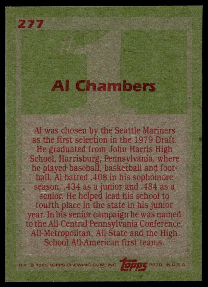 1985 Topps #277 Al Chambers