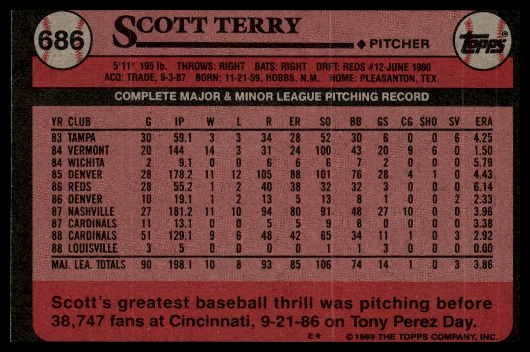 1989 Topps #686 Scott Terry