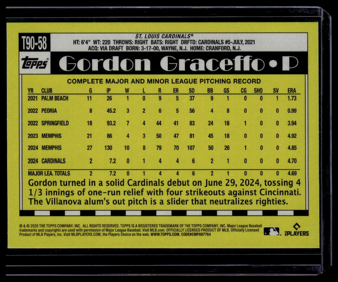 2025 Topps #T90-58 Gordon Graceffo