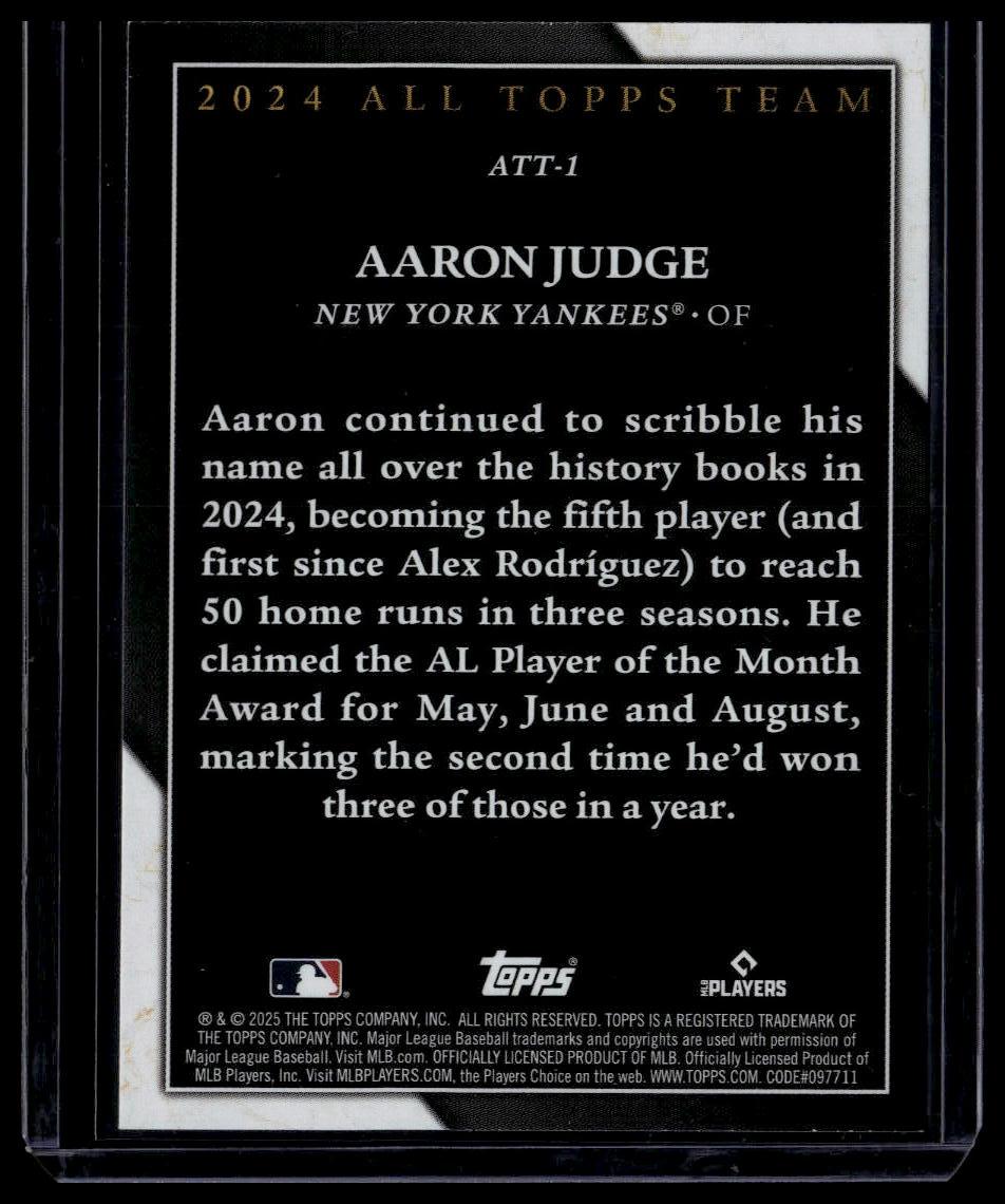 2025 Topps #ATT-1 Aaron Judge 2024 All Topps Team