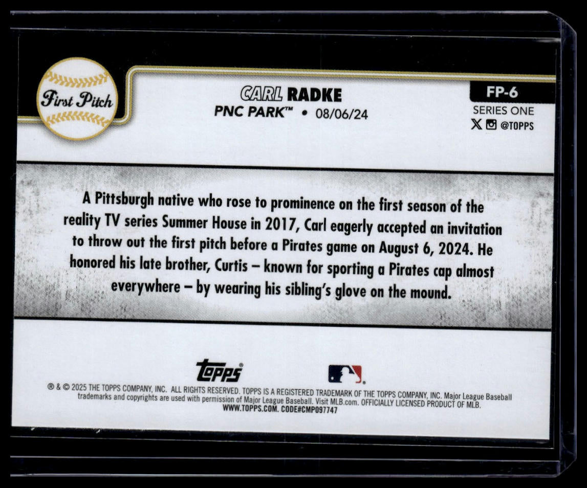 2025 Topps #FP-6 Carl Radke First Pitch (Series One)