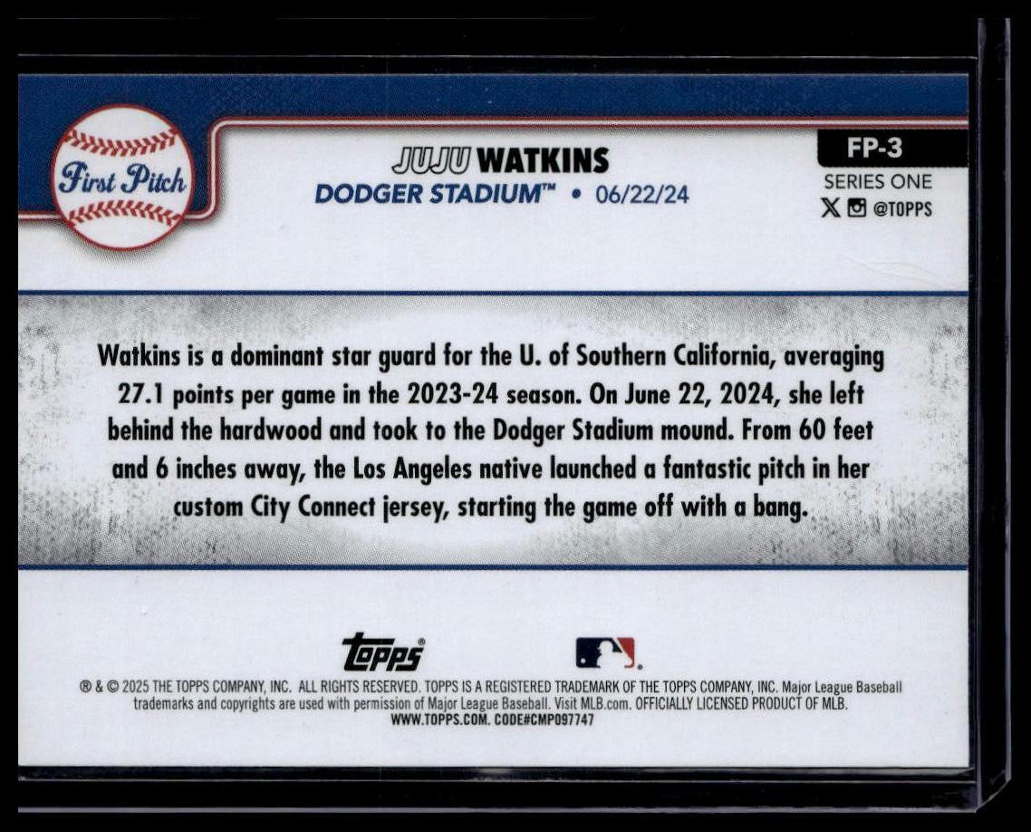 2025 Topps #FP-3 Juju Watkins First Pitch (Series One)