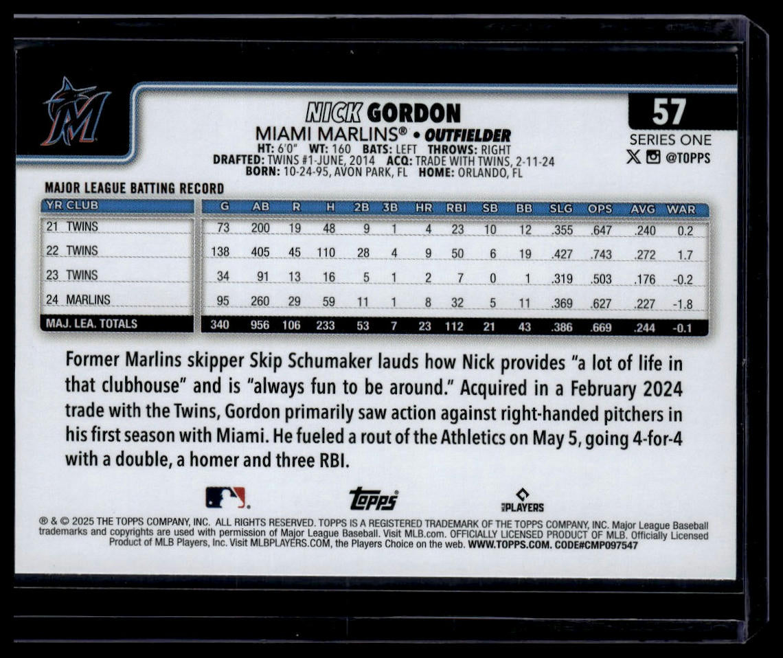 2025 Topps #57 Nick Gordon Topps Foil Pattern