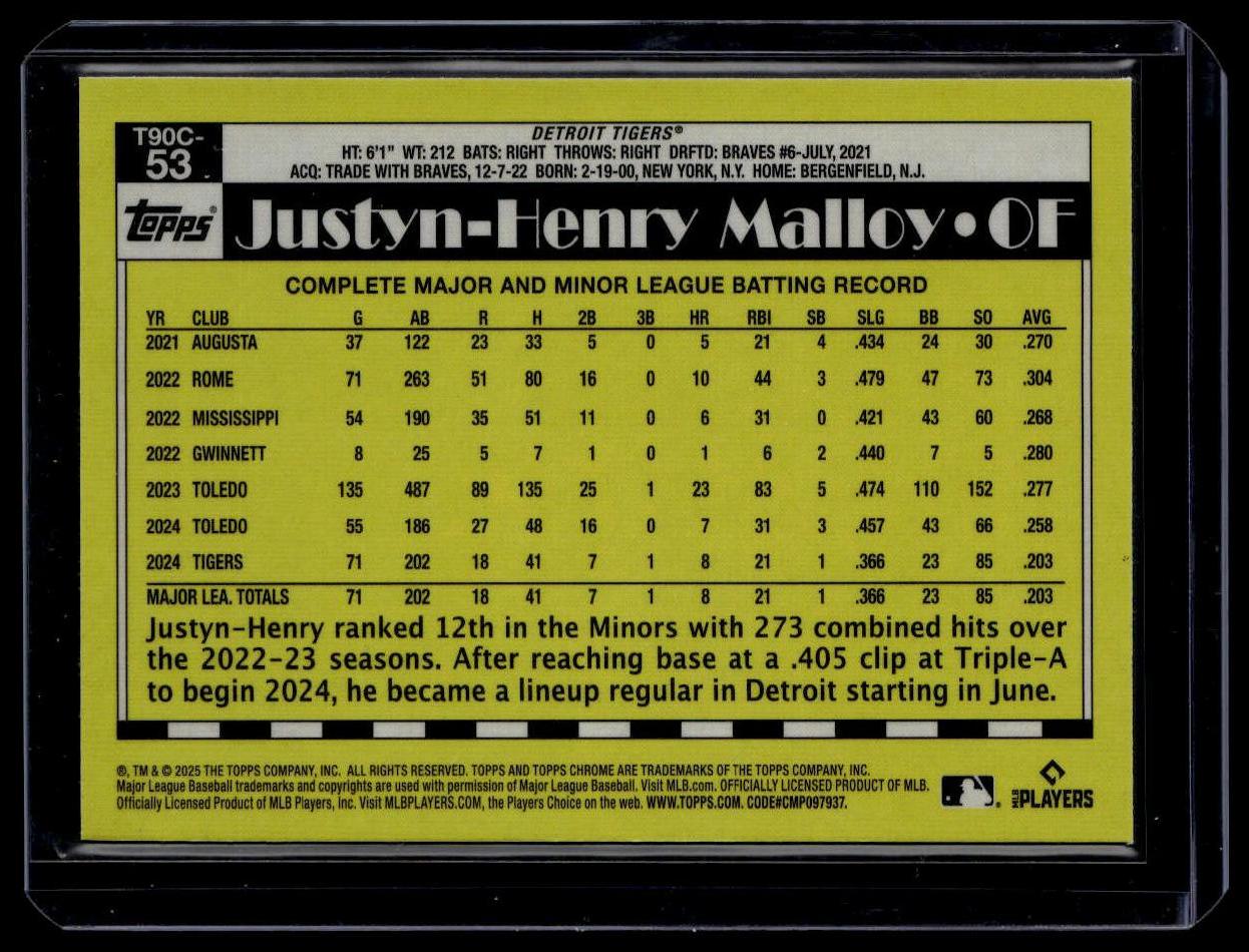 2025 Topps #T90C-53 Justyn-Henry Malloy