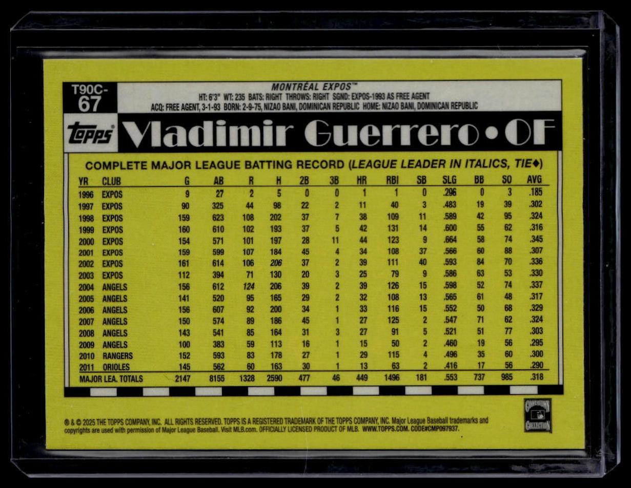 2025 Topps #T90C-67 Vladimir Guerrero