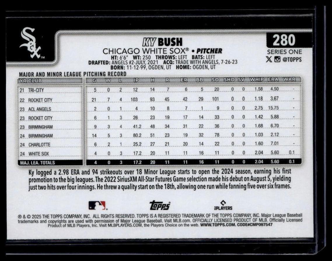 2025 Topps #280 Ky Bush Topps Foil Pattern