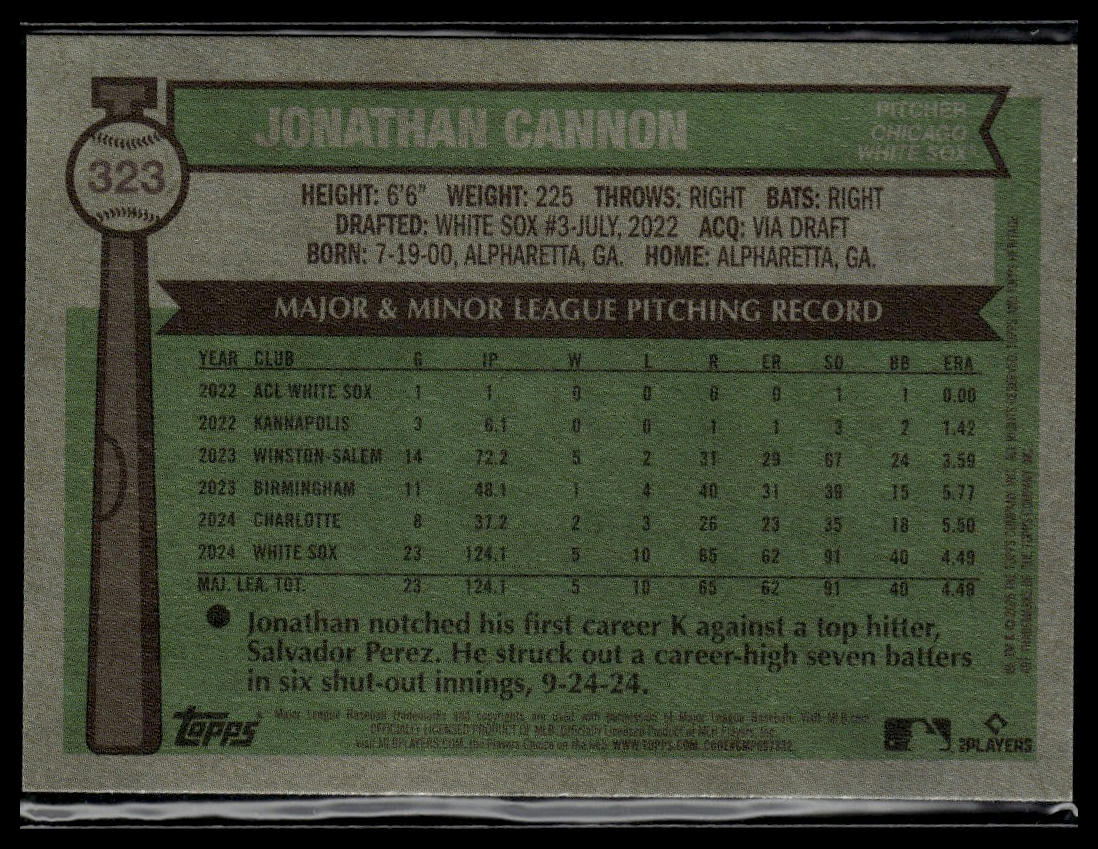 2025 Topps Heritage #323 Jonathan Cannon Dark Blue