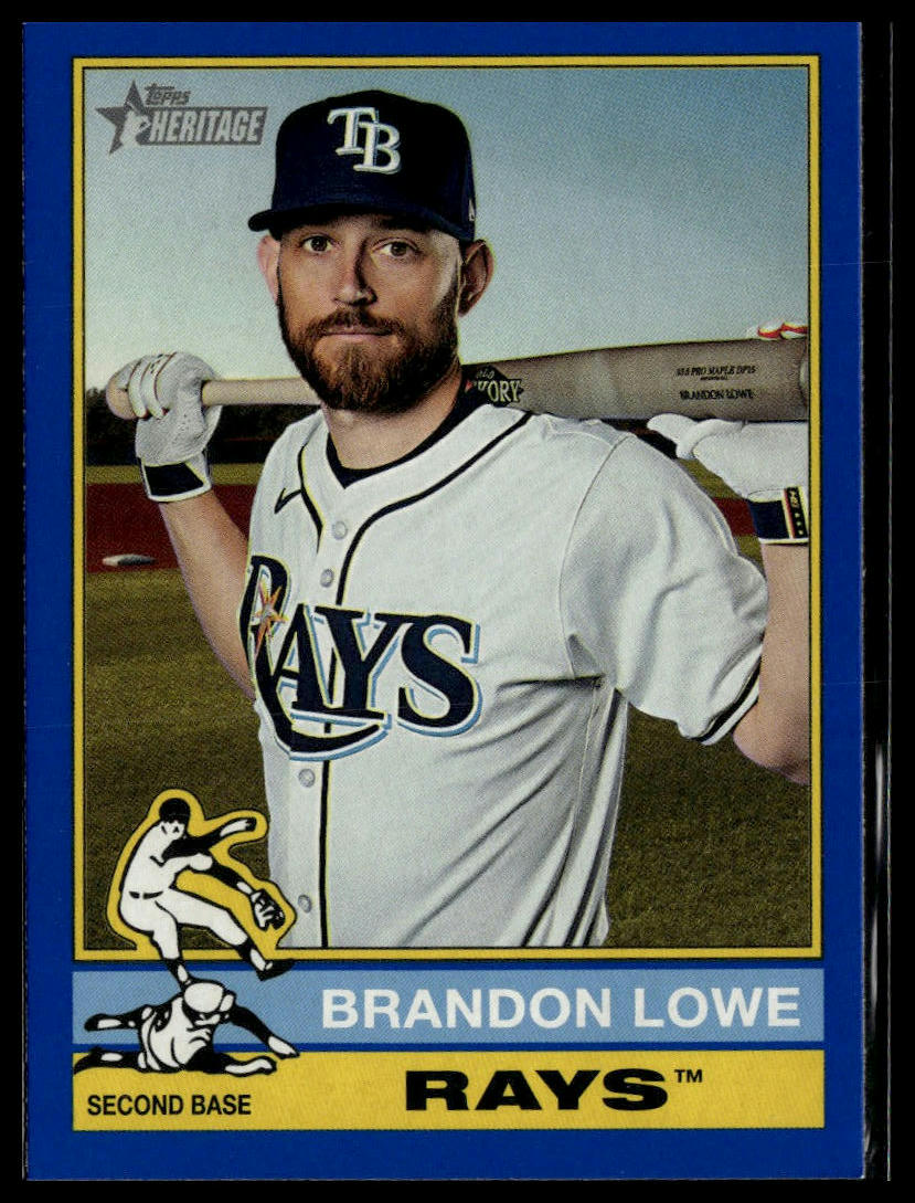 2025 Topps Heritage #488 Brandon Lowe Dark Blue