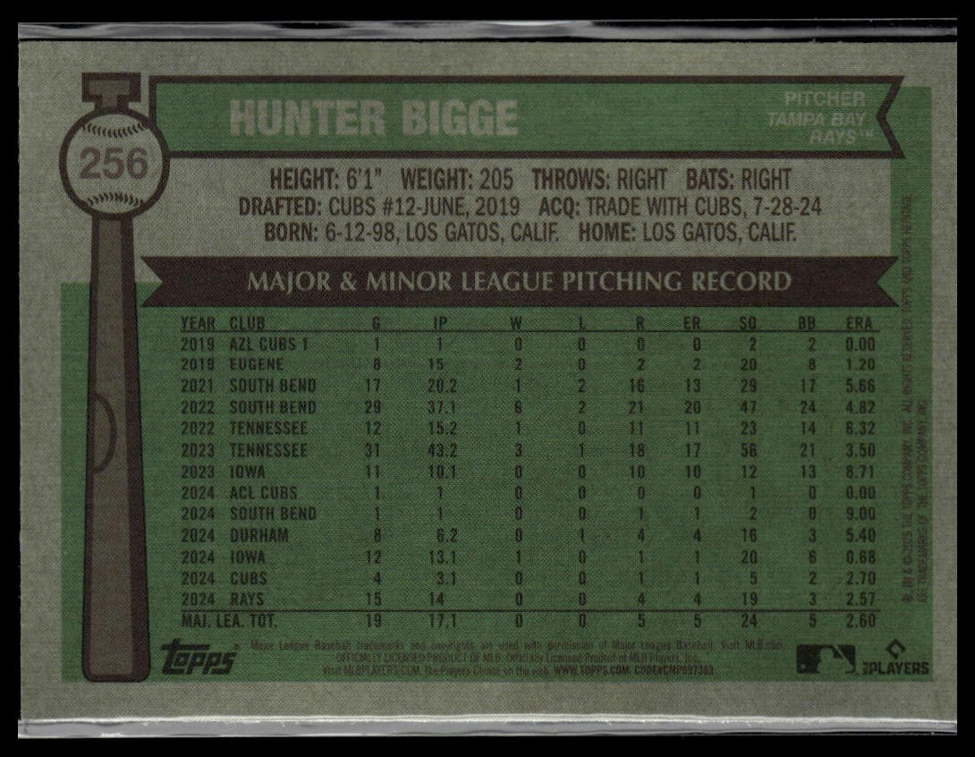 2025 Topps Heritage #256 Hunter Bigge Chrome