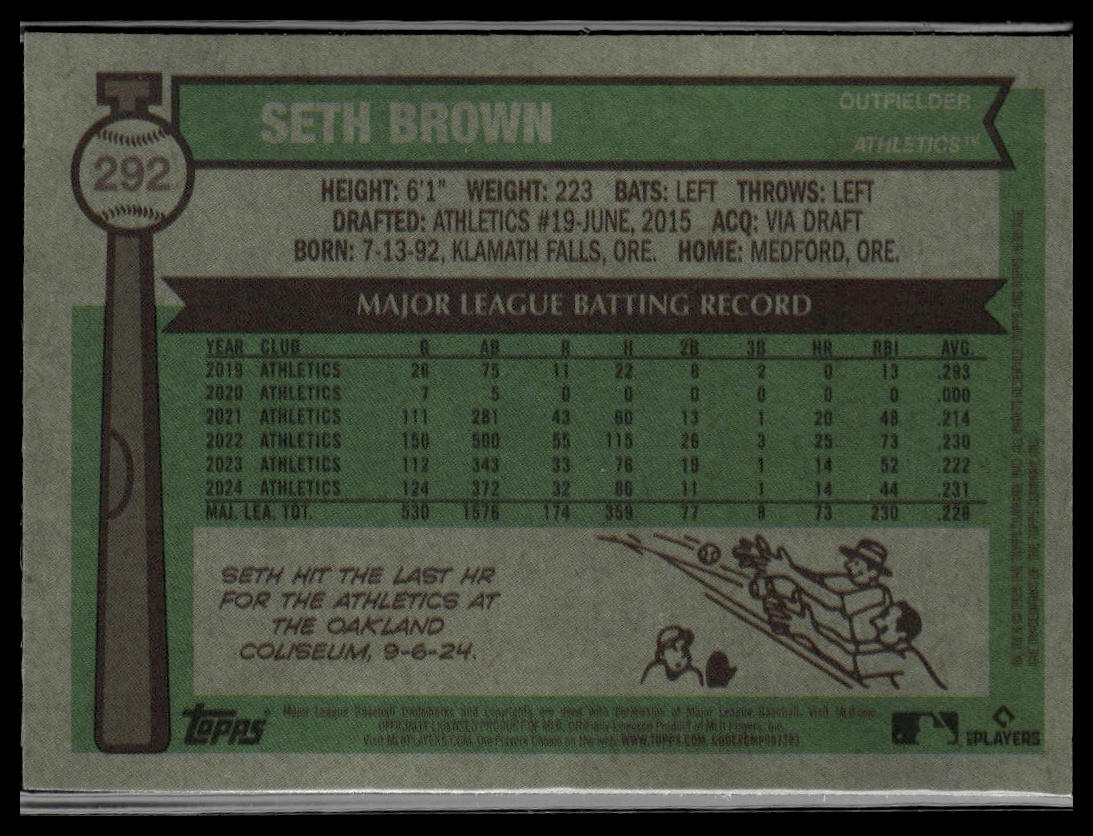 2025 Topps Heritage #292 Seth Brown Chrome