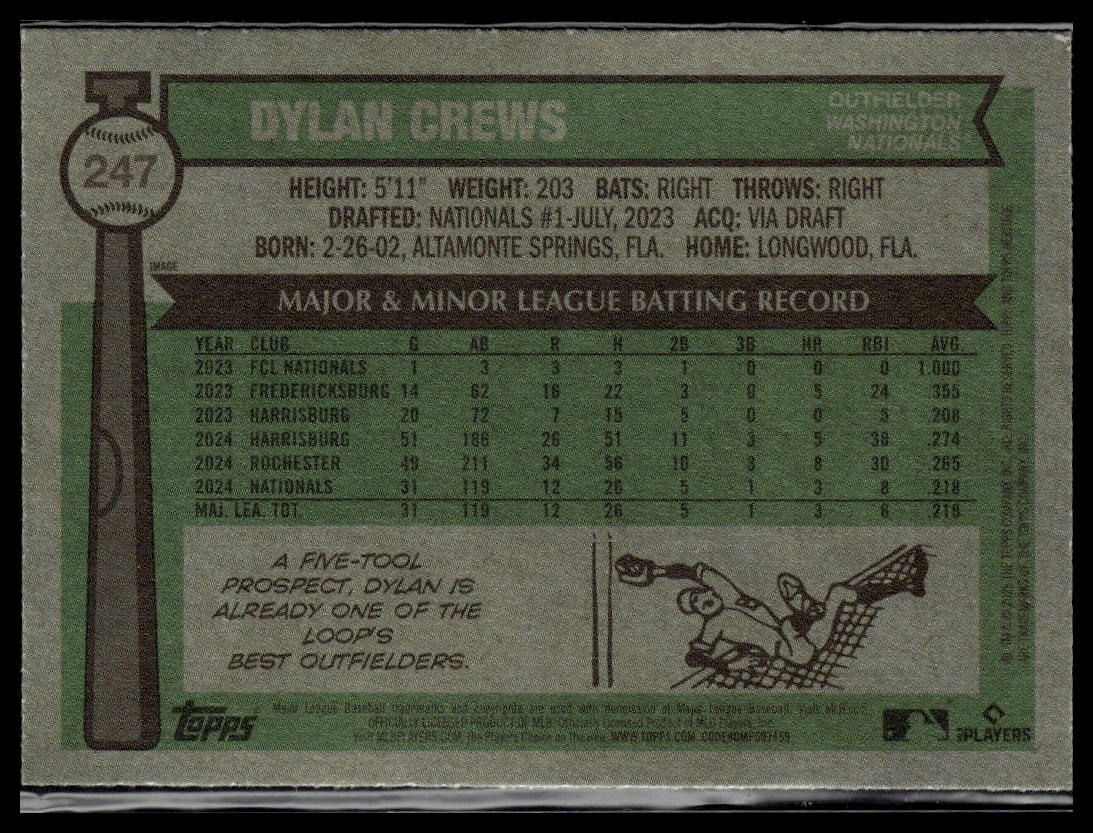 2025 Topps Heritage #247d Dylan Crews