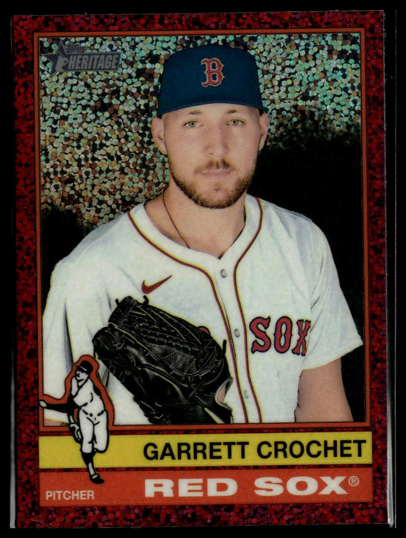 2025 Topps Heritage #267 Garrett Crochet Chrome Burgundy Sparkle Refractor