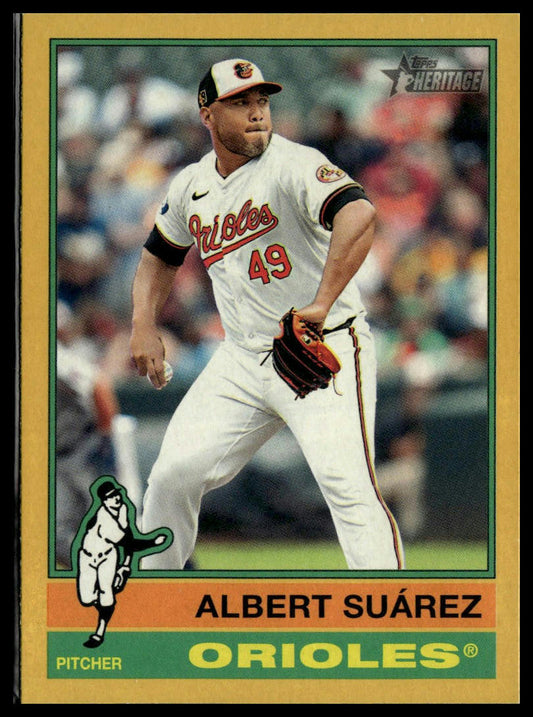 2025 Topps Heritage #414 Albert Suárez Dark Yellow