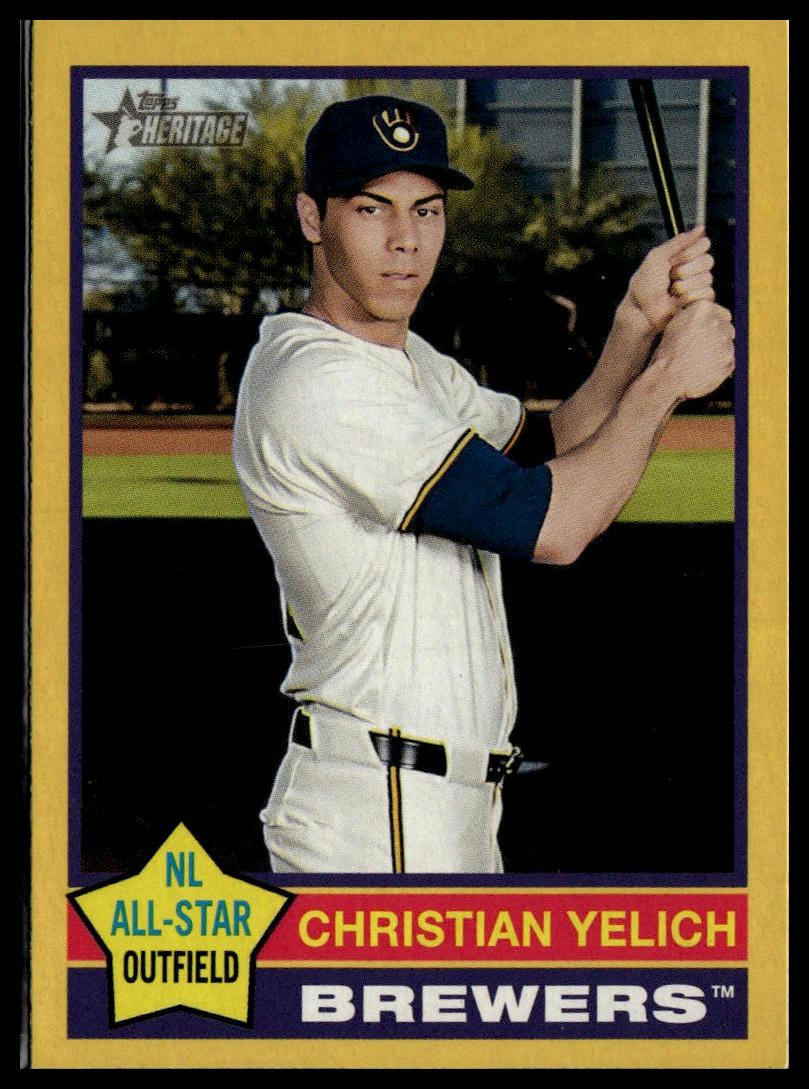 2025 Topps Heritage #10 Christian Yelich Dark Yellow