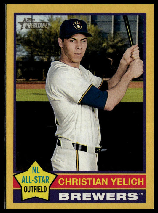 2025 Topps Heritage #10 Christian Yelich Dark Yellow