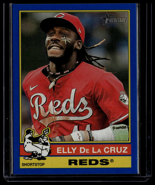 2025 Topps Heritage #263 Elly De La Cruz Dark Blue