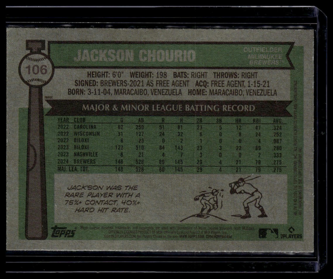 2025 Topps Heritage #106d Jackson Chourio