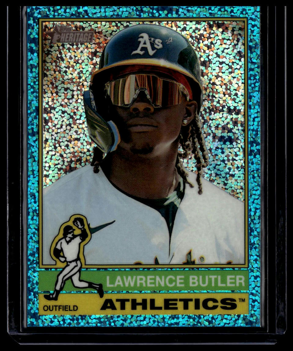 2025 Topps Heritage #36 Lawrence Butler Chrome Light Blue Sparkle Refractor