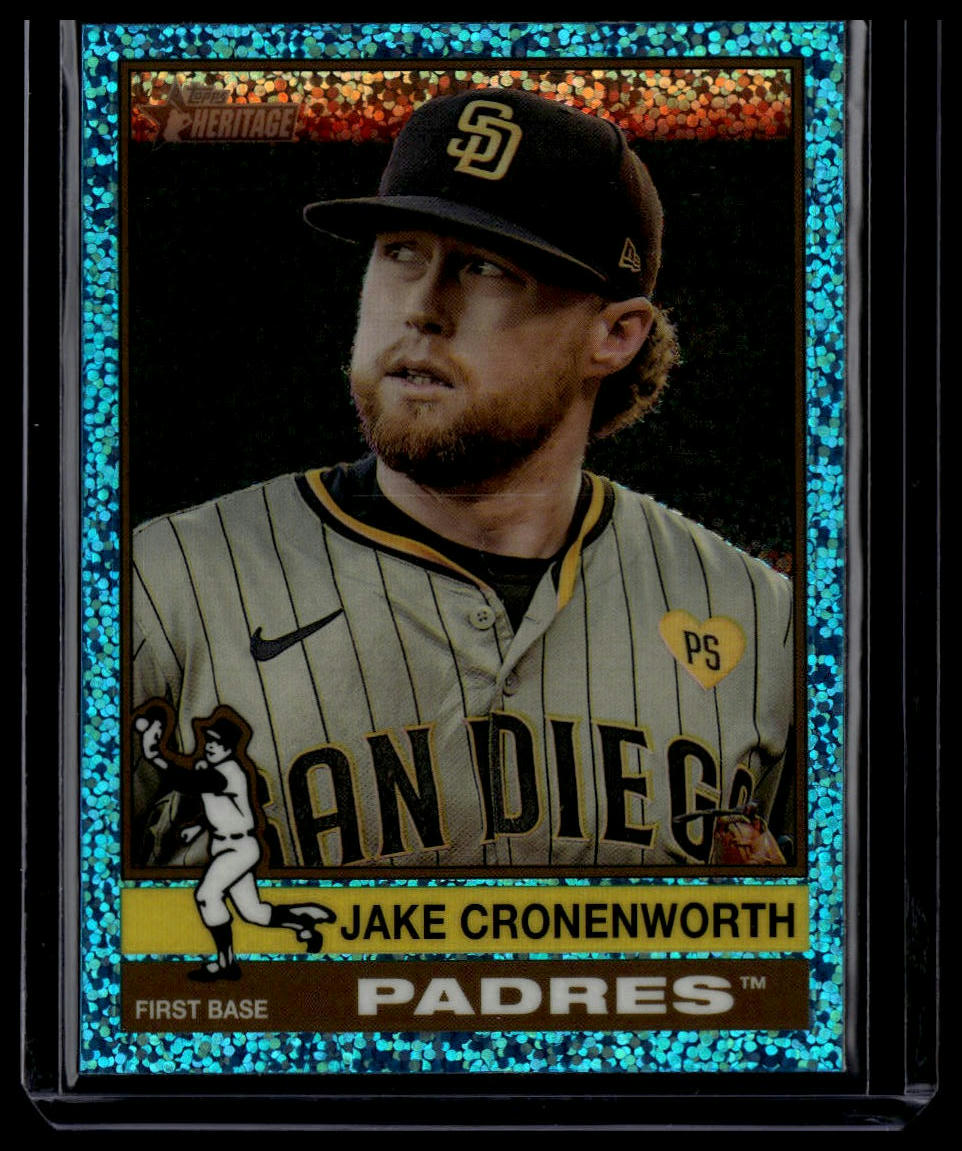 2025 Topps Heritage #285 Jake Cronenworth Chrome Light Blue Sparkle Refractor