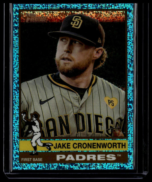 2025 Topps Heritage #285 Jake Cronenworth Chrome Light Blue Sparkle Refractor