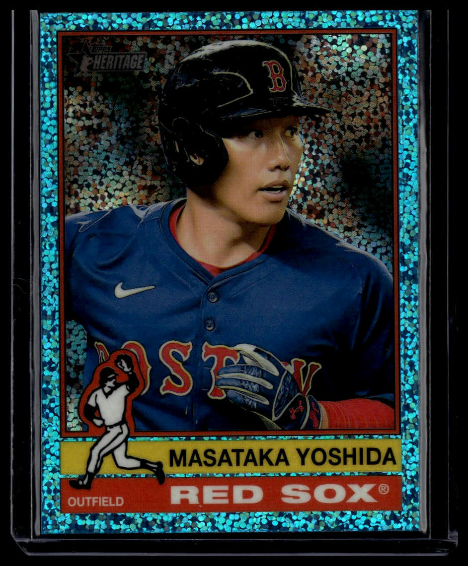 2025 Topps Heritage #125 Masataka Yoshida Chrome Light Blue Sparkle Refractor