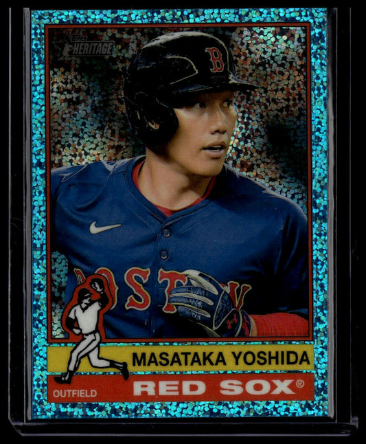2025 Topps Heritage #125 Masataka Yoshida Chrome Light Blue Sparkle Refractor