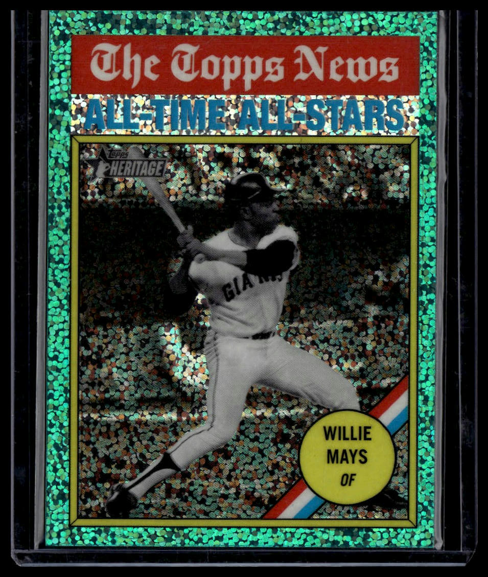2025 Topps Heritage #341 Willie Mays Chrome Aqua Sparkle Refractor