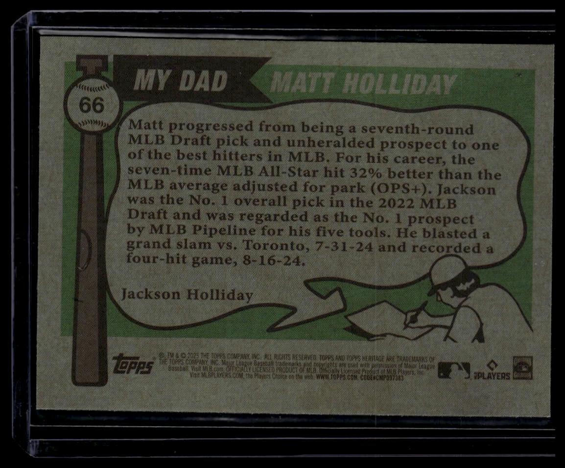 2025 Topps Heritage #66 Matt and Jackson Holiday Light Blue Sparkle Refractor