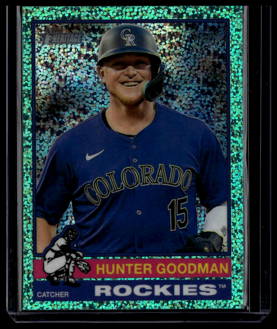 2025 Topps Heritage #217 Hunter Goodman Chrome Aqua Sparkle Refractor