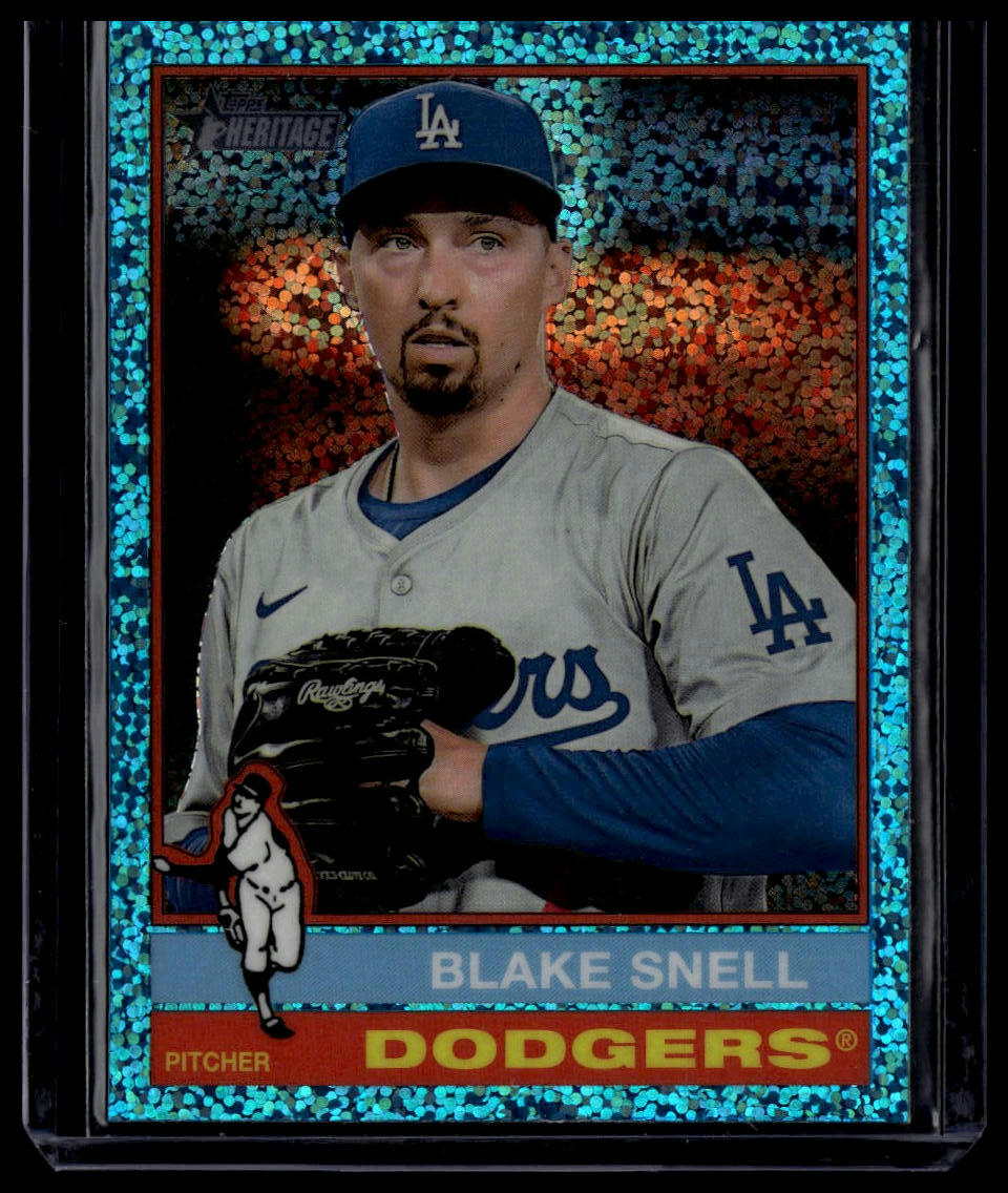 2025 Topps Heritage #59 Blake Snell Chrome Light Blue Sparkle Refractor