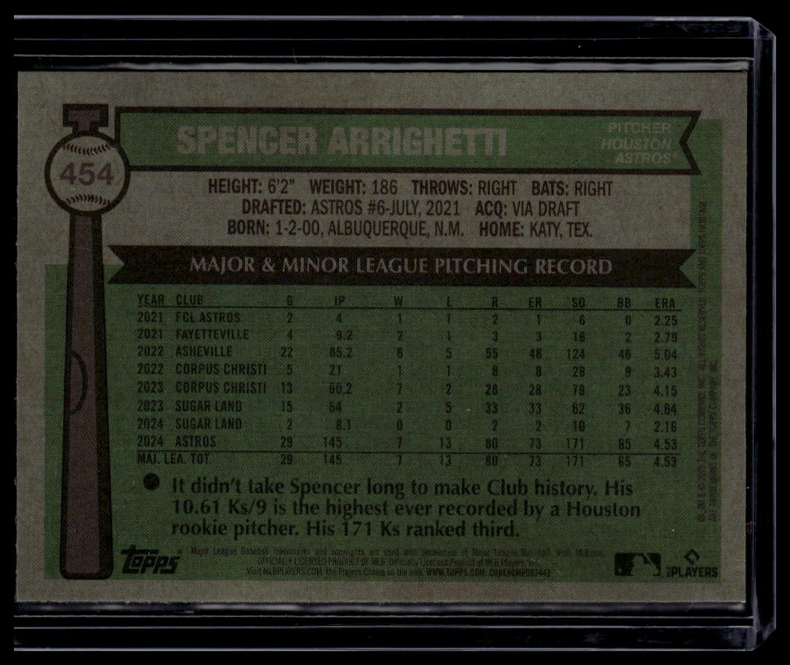 2025 Topps Heritage #454 Spencer Arrighetti Chrome Light Blue Sparkle Refractor
