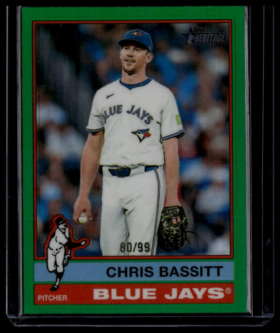 2025 Topps Heritage #476 Chris Bassitt Chrome Green Refractor #/99
