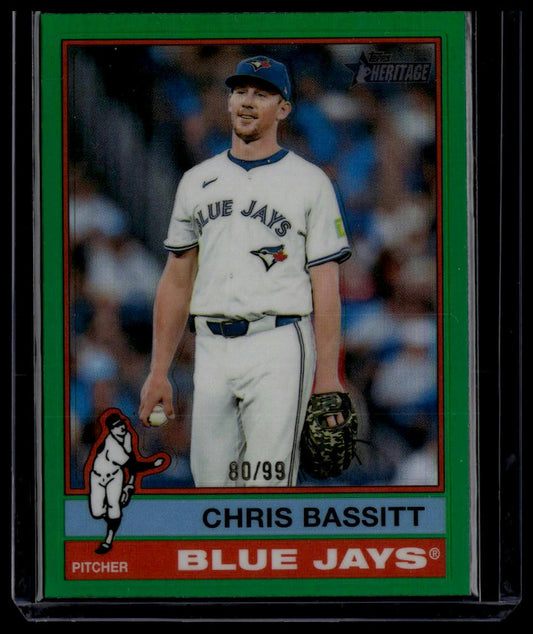 2025 Topps Heritage #476 Chris Bassitt Chrome Green Refractor #/99