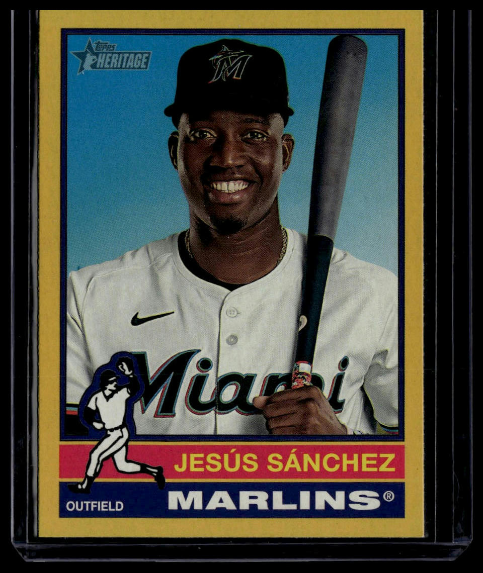 2025 Topps Heritage #455 Jesús Sánchez Dark Yellow